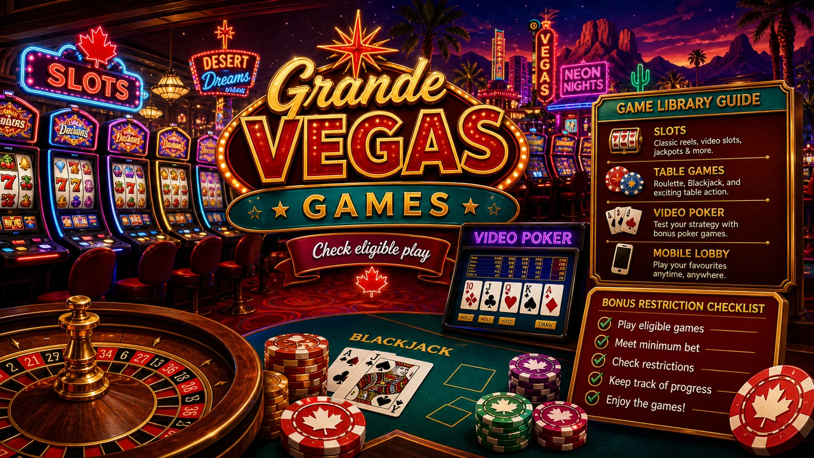 Grande Vegas Casino Games content banner